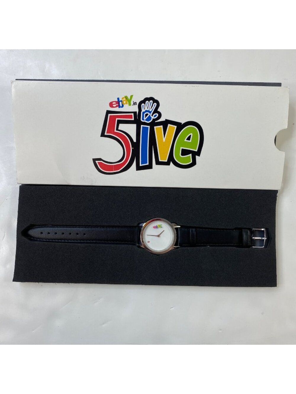 Ebay.In 5th Anniversary Watch Engraved Black Leather Strap Old Logo eBayana